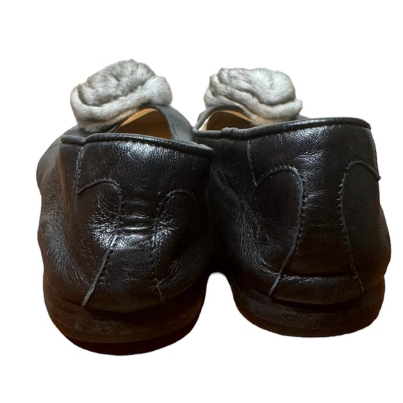 Taryn Rose Chinchilla Fur Ballet Flats Italian shoes luxury leather MSRP $495 - Picture 4 of 7